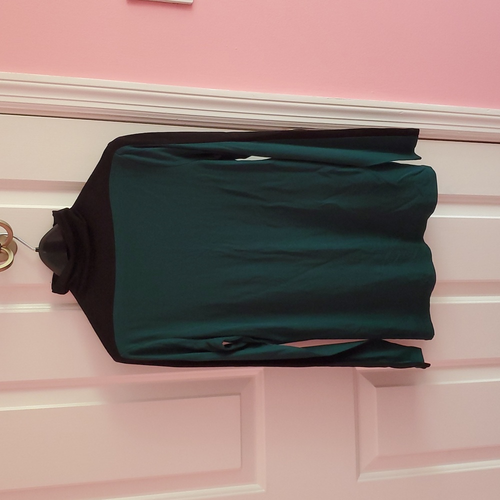 Vince Camuto Green And Black Turtleneck Long Sleeve